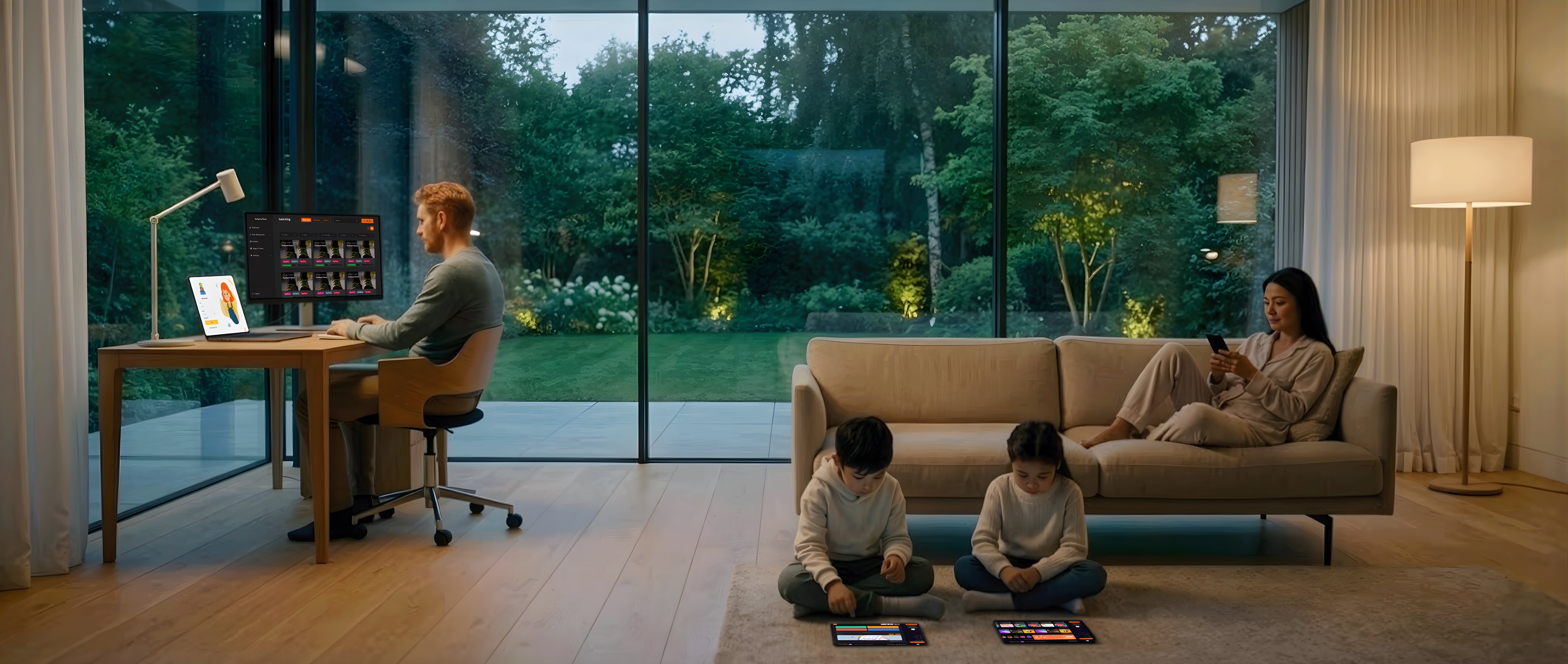 Familie nutzt Lumetris Technologie