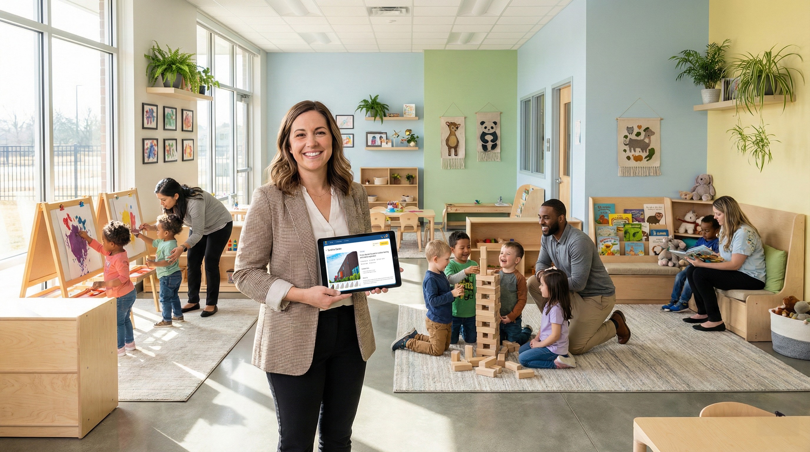 Kindergarten mit Erzieherin und Kindern – Kidbase in der Praxis